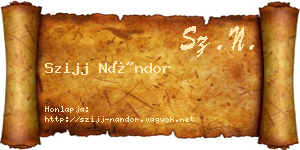 Szijj Nándor névjegykártya