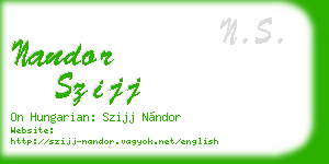 nandor szijj business card